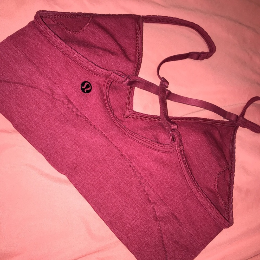 Red lululemon sports bra